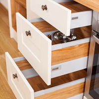 Solid oak kitchen drawers with Blum antaro grey sides